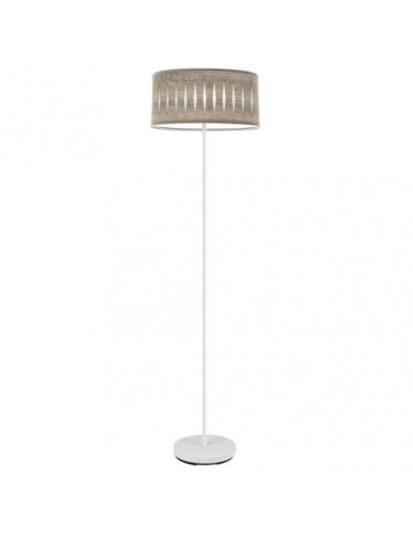 Pie Salon Piron 1xe27 Blanco/madera Gris 165x40x40 Cm