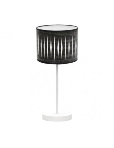 Sobremesa Piron 1xe14 Blanco/madera Negra 42x17x17 Cm