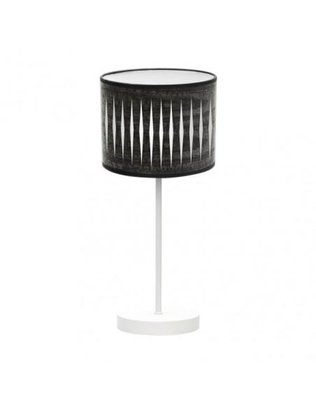 Sobremesa Piron 1xe14 Blanco/madera Negra 42x17x17 Cm