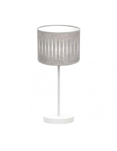 Sobremesa Piron 1xe14 Blanco/cemento Gris 42x17x17 Cm