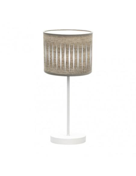 Sobremesa Piron 1xe14 Blanco/madera Gris 42x17x17 Cm