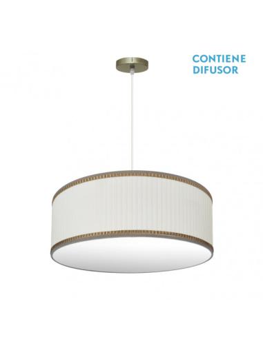 Colgante Soprano 3xe27 Cuero/beis Regx60x60 Cm