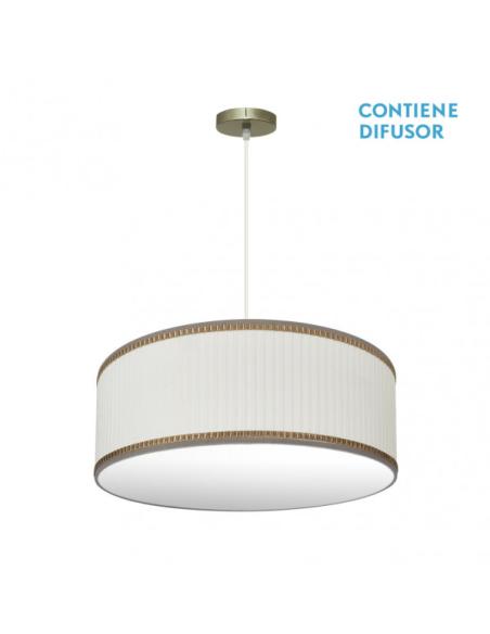Colgante Soprano 3xe27 Cuero/beis Regx60x60 Cm