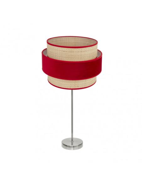 Sobremesa Alto Reyes 1xe27 Niquel/natural-rojo 64x30x30 cm