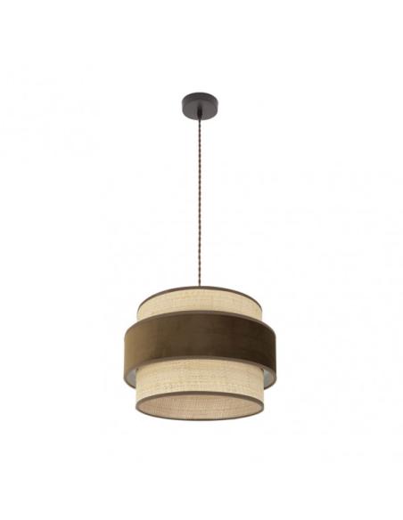 Colgante Reyes 1xe27 Marron/natural-marron Regx40x40 Cm