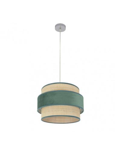 Colgante Reyes 1xe27 Cromo/natural-verde Regx40x40 Cm