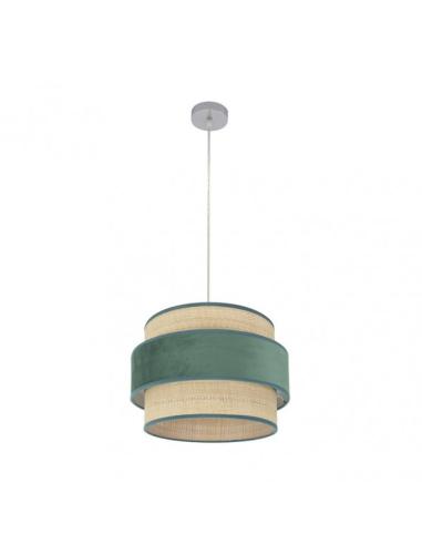 Colgante Reyes 1xe27 Cromo/natural-verde Regx40x40 Cm