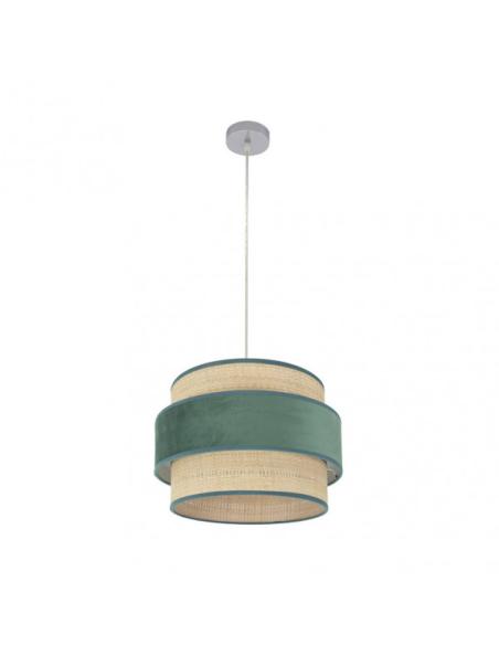 Colgante Reyes 1xe27 Cromo/natural-verde Regx40x40 Cm