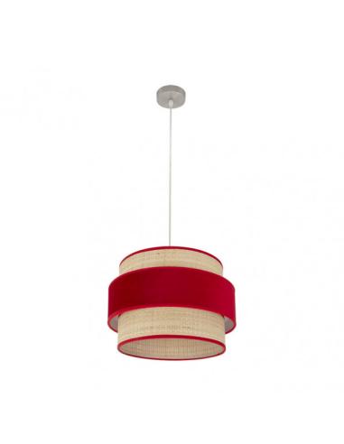 Colgante Reyes 1xe27 Niquel/natural-rojo Regx40x40 Cm