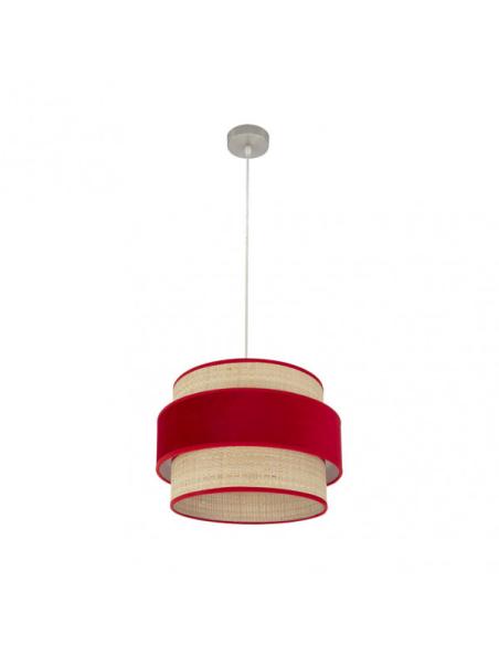 Colgante Reyes 1xe27 Niquel/natural-rojo Regx40x40 Cm