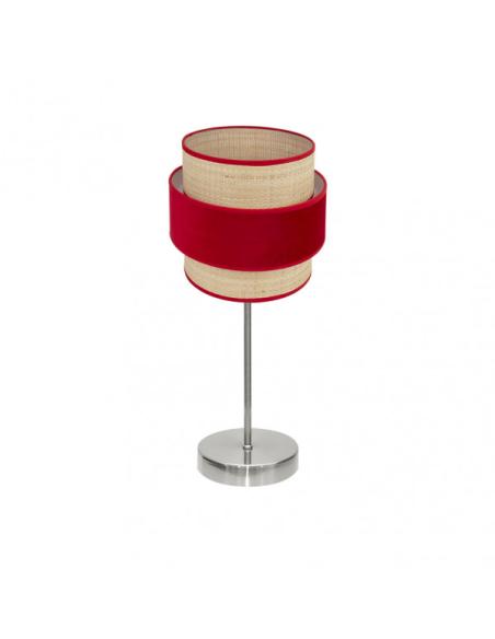 Sobremesa Reyes 1xe14 Niquel/natural-rojo 43x18x18 cm