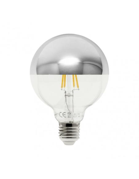 Bombilla 10w 4000k E27 Globo Reflector Cromo 17,5x12,5x12,5 Cm