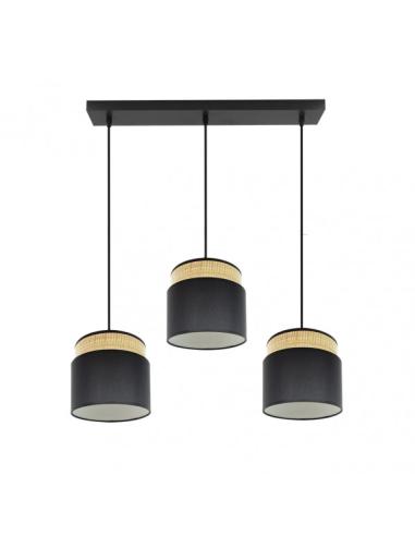Regleta Kandy 3xe27 Natural/negro Regx68x19 Cm