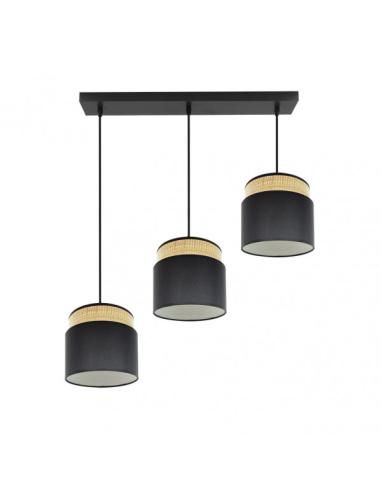 Regleta Kandy 3xe27 Natural/negro Regx68x19 Cm