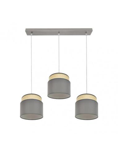 Regleta Kandy 3xe27 Natural/gris Regx68x19 Cm