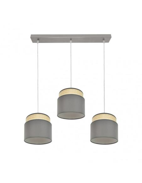 Regleta Kandy 3xe27 Natural/gris Regx68x19 Cm