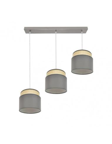 Regleta Kandy 3xe27 Natural/gris Regx68x19 Cm
