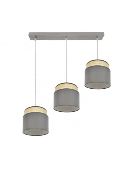 Regleta Kandy 3xe27 Natural/gris Regx68x19 Cm