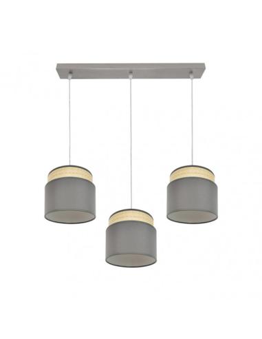 Regleta Kandy 3xe27 Natural/gris Regx68x19 Cm