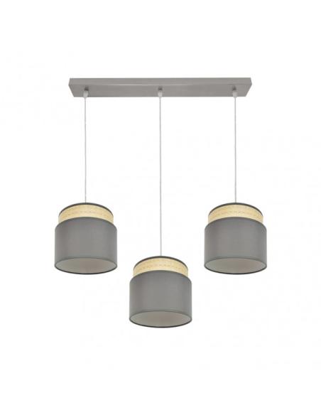 Regleta Kandy 3xe27 Natural/gris Regx68x19 Cm