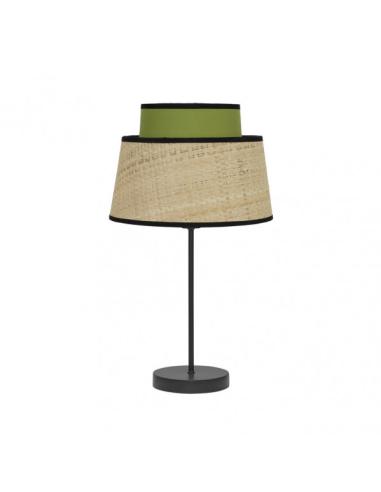 Sobremesa Jia 1xe14 Natural/verde 40x20x20 Cm