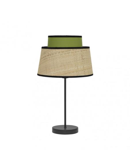 Sobremesa Jia 1xe14 Natural/verde 40x20x20 Cm