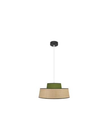 Colgante Jia 1xe27 Natural/verde Regx40x40 cm