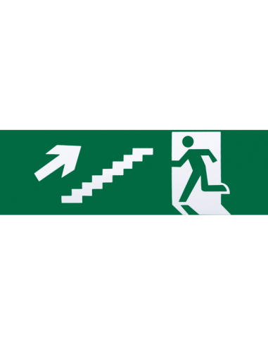 Adhesivo Salida De Emergencia Escalera Derecha Subida 6,5x20 Cm