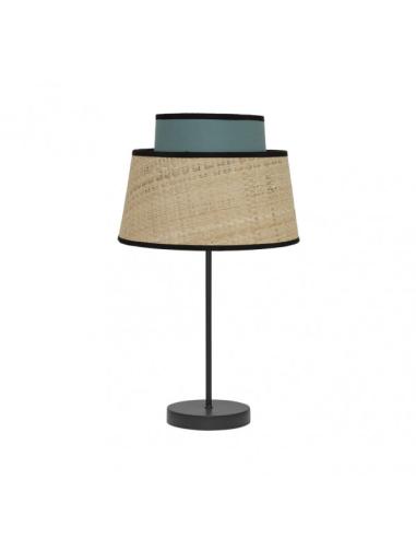 Sobremesa Jia 1xe14 Natural/turquesa 40x20x20 Cm