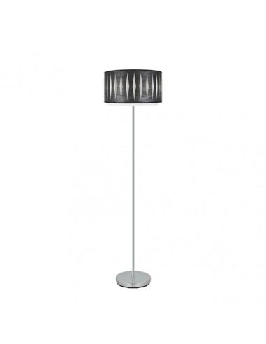 Pie Salon Alexandra 1xe27 Cromo/madera Negra 162x40x40 Cm