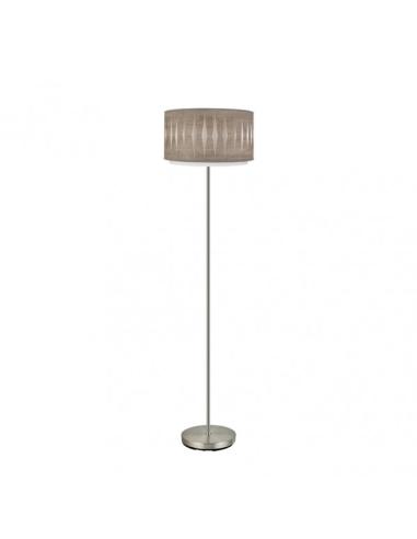 Pie Salon Alexandra 1xe27 Niquel/madera Gris 162x40x40 Cm