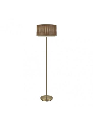 Pie Salon Alexandra 1xe27 Cuero/madera Oscura 162x40x40 Cm