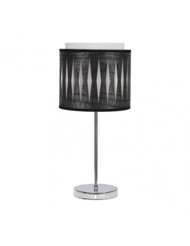 Sobremesa Alexandra 1xe14 Cromo/madera Negra 42x17x17 Cm