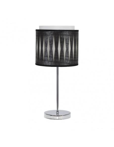 Sobremesa Alexandra 1xe14 Cromo/madera Negra 42x17x17 Cm