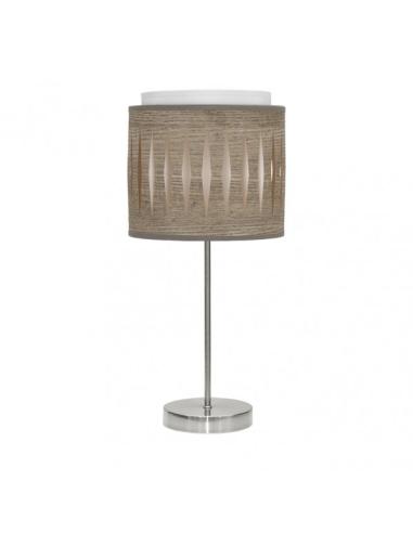 Sobremesa Alexandra 1xe14 Niquel/madera Gris 42x17x17 Cm