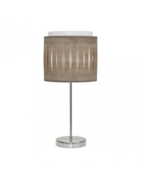 Sobremesa Alexandra 1xe14 Niquel/madera Gris 42x17x17 Cm
