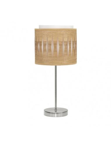 Sobremesa Alexandra 1xe14 Niquel/madera Clara 42x17x17 Cm