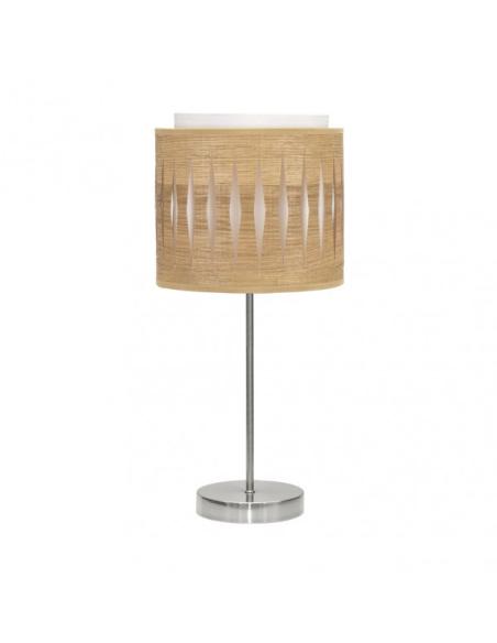 Sobremesa Alexandra 1xe14 Niquel/madera Clara 42x17x17 Cm