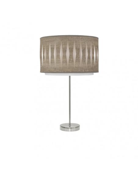 Sobremesa Alto Alexandra 1xe27 Niquel/madera Gris 61x30x30 Cm