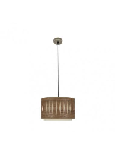 Colgante Alexandra 1xe27 Cuero/madera Oscura Regx30x30 cm