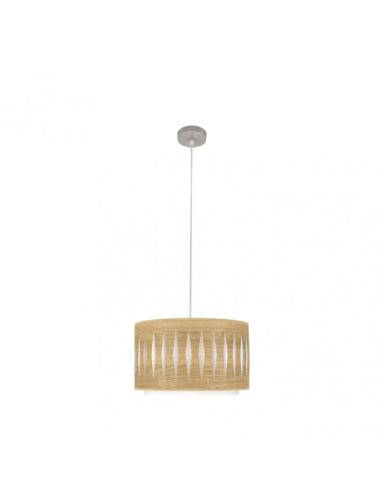 Colgante Alexandra 1xe27 Niquel/madera Clara Regx30x30 cm