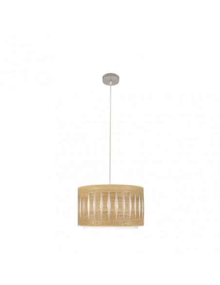 Colgante Alexandra 1xe27 Niquel/madera Clara Regx30x30 cm
