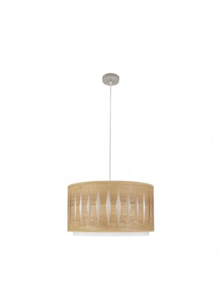 Colgante Alexandra 1xe27 Niquel/madera Clara Regx40x40 cm