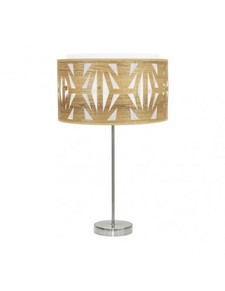 Sobremesa Alto Katerina 1xe27 Niquel/madera Clara 61x30x30 Cm