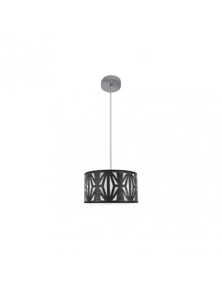 Colgante Katerina 1xe27 Cromo/madera Negra Regx30x30 cm