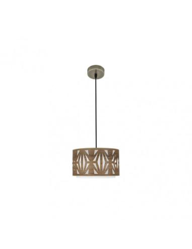 Colgante Katerina 1xe27 Cuero/madera Oscura Regx30x30 cm