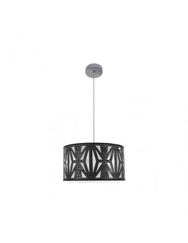 Colgante Katerina 1xe27 Cromo/madera Negra Regx40x40 cm