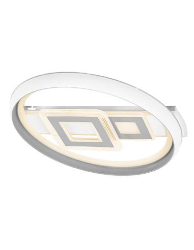 Plafon 80w Sucre 3000-4000-6500k  Blanco/gris 7x51x51 Cm Reg.Intensidad, Control Remoto Y Memoria