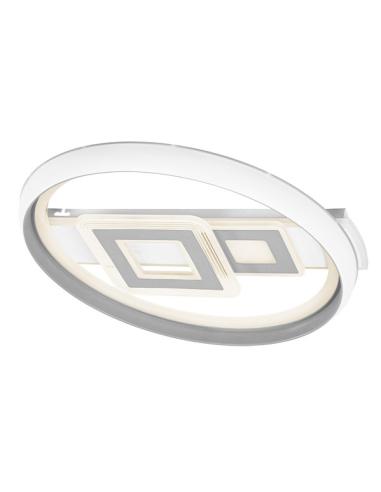 Plafon 80w Sucre 3000-4000-6500k  Blanco/gris 7x51x51 Cm Reg.Intensidad, Control Remoto Y Memoria
