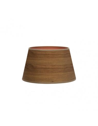 Pantalla Salma E27 Madera Oscura 30dx22dx17h   Conica Abierta